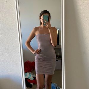 Pink sparkly mini dress